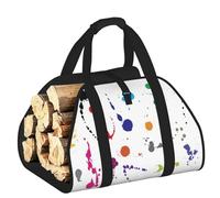 DUWAA Abstract Paint Splashes Print Storage Bag Log Burner Accessories Heavy Duty Tool Bag for Indoor Outdoor Fireplace Storage