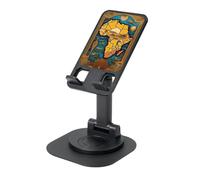 DUWAA Abstract World Map Print 360°Rotating Cell Phone Stand, Adjustable Cell Phone Holder,Foldable Portable Phone Holder