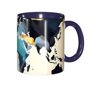 DUWAA Abstract World Map Print Ceramic Cup With Gift Box, Beautiful Coffee Mugs For Holiday Birthday Gift Coffee Milk 6 Color