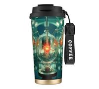 DUWAA Abstraction Biology Chemistry4 Print Stainless Steel Insulated Travel Coffee Mug, Camping Mug,Coffee Tumbler For Men Women