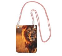 DUWAA African Animals1 Print Crossbody Bag For Women, Shoulder Bag Purse, Travel Sport Mini Phone Bag, Phone Wallet, Pink, One Size