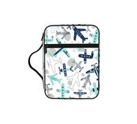 DUWAA Airplane Print 26Ã- 20 Cm Large Capacity Bible Cover Case, Study Supplies Tote Bag for Women and Christian