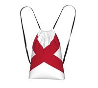 DUWAA Alabama State Flag Print Drawstring Backpack Foldable String Bag Cinch Bag Beach Bag Travel Backpack Anti Tear Gym Bag