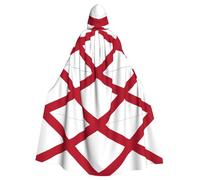 DUWAA Alabama State Flag Print Witch Cloak, Cloak With Hood, Halloween Hooded Cape, Wizard Robe Men Cosplay Costume