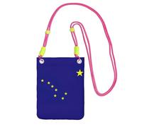 DUWAA Alaska State Flag Print Small Crossbody Bags For Women Trendy, Phone Purse With Adjustable Strap,For Hiking Travel, Fuchusia, One Size