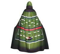 DUWAA American Football Field And Ball Print 59inch Carnival Cape, Unisex Adult Hooded Cloak For Halloween Witch Vampire Wizard Cosplay