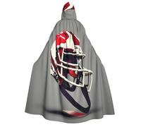 DUWAA American Football print Halloween Hooded Robe Cloak for Adult Men Women Wizard Vampire Knight Fancy Cool Cape Costume