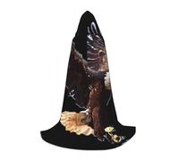 DUWAA An Eagle Print Halloween Costume Clothes Halloween Medieval Costume Cape For Women Men Renaissance Hooded Cloak