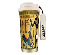 DUWAA Ancient Egypt Tribe Series Print Stainless Steel Insulated Travel Coffee Mug, Camping Mug,Coffee Tumbler For Men Women