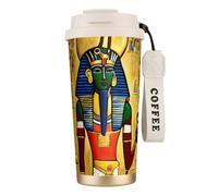 DUWAA Ancient Egypt Tribe Series Print Stainless Steel Insulated Travel Coffee Mug, Camping Mug,Coffee Tumbler For Men Women