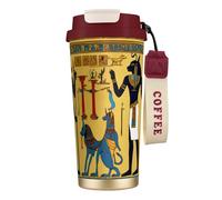 DUWAA Ancient Egypt Tribe Series Print Stainless Steel Insulated Travel Coffee Mug, Camping Mug,Coffee Tumbler For Men Women