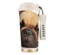DUWAA Animal Dog French Bulldog Print Stainless Steel Insulated Travel Coffee Mug, Camping Mug,Coffee Tumbler For Men Women