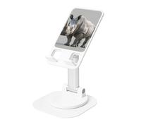 DUWAA Animal Rhino Print 360° Rotation Phone Stand,Adjustable Cell Phone Holder, for Desk Home Office and Video Calls