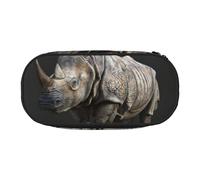 DUWAA animal rhino print Functional Stationery Pouch Portable Pencil Bags Pencil case, Lightweight Pencil Pouch