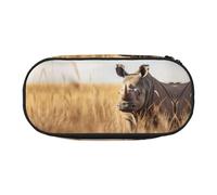 DUWAA animal rhino1 print Functional Stationery Pouch Portable Pencil Bags Pencil case, Lightweight Pencil Pouch