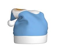DUWAA Argentine Flag Print Christmas Hats For Adult, Santa Hat Unisex, Comfort Xmas Hat For New Year Festive Party
