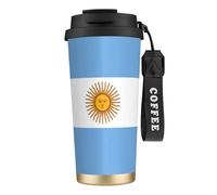 DUWAA Argentine Flag Print Stainless Steel Insulated Travel Coffee Mug, Camping Mug,Coffee Tumbler For Men Women