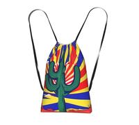 DUWAA Arizona Flag Print Drawstring Backpack Foldable String Bag Cinch Bag Beach Bag Travel Backpack Anti Tear Gym Bag