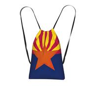 DUWAA Arizona State Flag Print Drawstring Backpack Foldable String Bag Cinch Bag Beach Bag Travel Backpack Anti Tear Gym Bag