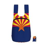 DUWAA Arizona State Flag Print Portable Daypack, Foldable Lightweight Storage Shoulder Backpack Bag For Travel Hicking Outdoor