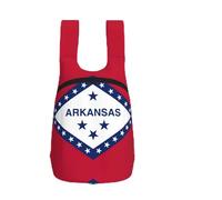 DUWAA Arkansas State Flag Print Foldable Hiking Shoulder Bags, Travel Lightweight Packable Daypack Backpack 10kg For Women Men
