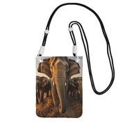 DUWAA Asian Elephant Print Crossbody Bag For Women, Shoulder Bag Purse, Travel Sport Mini Phone Bag, Phone Wallet