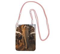 DUWAA Asian Elephant Print Crossbody Bag For Women, Shoulder Bag Purse, Travel Sport Mini Phone Bag, Phone Wallet, Pink, One Size