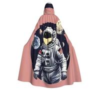DUWAA Astronaut On The Moon 1 Print 59inch Carnival Cape, Unisex Adult Hooded Cloak For Halloween Witch Vampire Wizard Cosplay