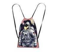 DUWAA Astronaut On The Moon 1 Print Drawstring Backpack Foldable String Bag Cinch Bag Beach Bag Travel Backpack Anti Tear Gym Bag