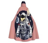 DUWAA Astronaut on The Moon 1 print Hooded Robe Halloween Cosplay Costume Robe Cloak Cape Wizard Raven Cosplay Costume
