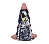 DUWAA Astronaut On The Moon 1 Print Medieval Cloak Wizard Robe Cloak With Hood Renaissance Cape Halloween Costume Cosplay Prop