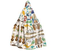 DUWAA Australia Icons Colorful print Cloak with Hood for Men Women, Hooded Cape Cloak Unisex Halloween Witch Vampire Costume