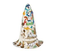 DUWAA Australia Icons Colorful Print Halloween Costume Clothes Halloween Medieval Costume Cape For Women Men Renaissance Hooded Cloak