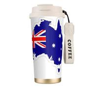 DUWAA Australian Flag Map Print Stainless Steel Insulated Travel Coffee Mug, Camping Mug,Coffee Tumbler For Men Women