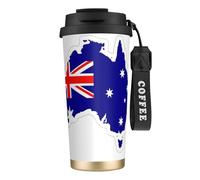 DUWAA Australian Flag Map Print Stainless Steel Insulated Travel Coffee Mug, Camping Mug,Coffee Tumbler For Men Women