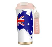 DUWAA Australian Flag Map Print Stainless Steel Insulated Travel Coffee Mug, Camping Mug,Coffee Tumbler For Men Women