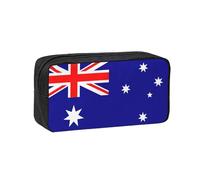 DUWAA Australian Flag Print Large Capacity Pencil Case Pencil Pouch with Zipper Portable Pen Case for Office Travel Makeup
