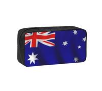 DUWAA Australian Flag Print Large Capacity Pencil Case Pencil Pouch with Zipper Portable Pen Case for Office Travel Makeup