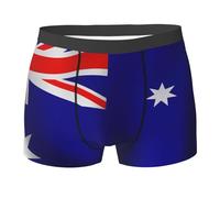 DUWAA Australian Flag Print Men'S Breathable Underwear, No Riding Up Boxer Briefs With Comfortflexible Waistband S-2xl Black