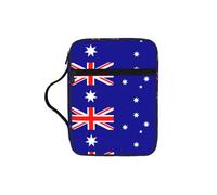 DUWAA Australian Flag Print Multi Functional Bible Bag Cosmetic Bags with Handle Waterproof Pencil Case with Compartments