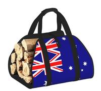 DUWAA Australian Flag Print Storage Bag Log Burner Accessories Heavy Duty Tool Bag for Indoor Outdoor Fireplace Storage