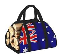 DUWAA Australian Flag Print Storage Bag Log Burner Accessories Heavy Duty Tool Bag for Indoor Outdoor Fireplace Storage