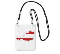 DUWAA Austrian Flag Map Print Crossbody Bag For Women, Shoulder Bag Purse, Travel Sport Mini Phone Bag, Phone Wallet, Black, One Size