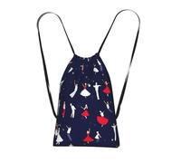 DUWAA Ballroom Dance Pattern Print Drawstring Backpack Foldable String Bag Cinch Bag Beach Bag Travel Backpack Anti Tear Gym Bag