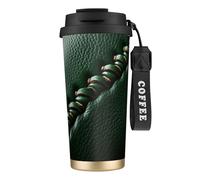 DUWAA Baseball Lace Close Up Print Stainless Steel Insulated Travel Coffee Mug, Camping Mug,Coffee Tumbler For Men Women