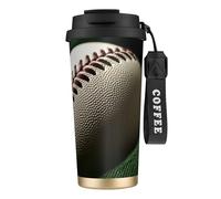 DUWAA Baseball Lace Close Up1 Print Stainless Steel Insulated Travel Coffee Mug, Camping Mug,Coffee Tumbler For Men Women