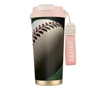 DUWAA Baseball Lace Close Up1 Print Stainless Steel Insulated Travel Coffee Mug, Camping Mug,Coffee Tumbler For Men Women