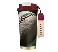 DUWAA Baseball Lace Close Up1 Print Stainless Steel Insulated Travel Coffee Mug, Camping Mug,Coffee Tumbler For Men Women