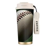 DUWAA Baseball Lace Close Up1 Print Stainless Steel Insulated Travel Coffee Mug, Camping Mug,Coffee Tumbler For Men Women