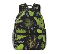 DUWAA Basil Thyme Dill & Rosemary Print Rucksack Bag For Men Women High-Capacity Vacuum Backpack Multi-Layer Design Travel Backpack